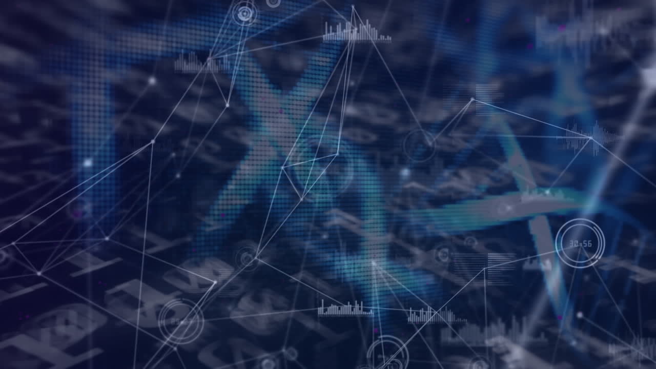 animación de escaneo de alcance sobre codificación binaria y hilado de hebra de adn