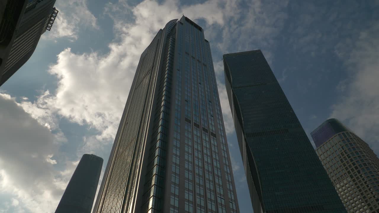 hora del día ciudad de guangzhou centro de la ciudad rascacielos panorama 4k china