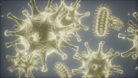 bacteria virus or germs microorganism cells under microscope with depth