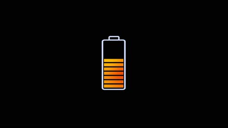 floating battery on digital grid fully charged graphic animation technology graphic floating battery