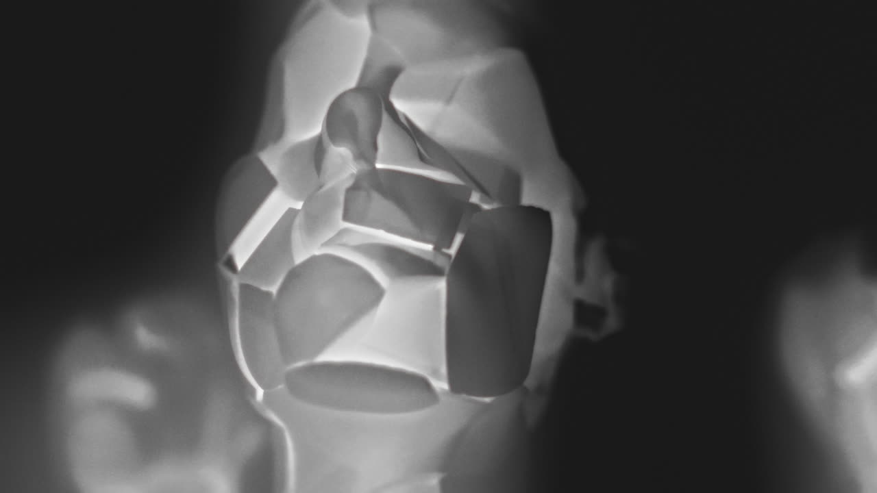 A broken mannequin head shell in xray