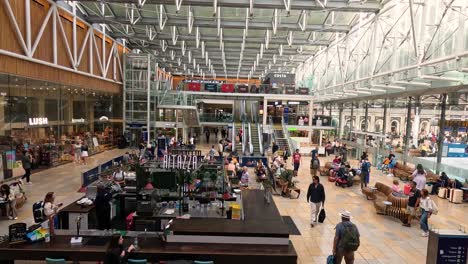 crowds and activities at paddington station