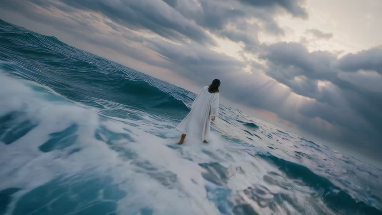 물 위를 고 있는 예수