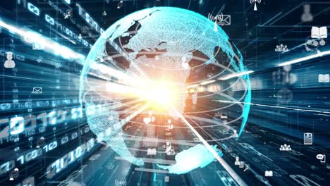 redes sociales globales futuristas, redes de personas y intercambio tácito de datos digitales