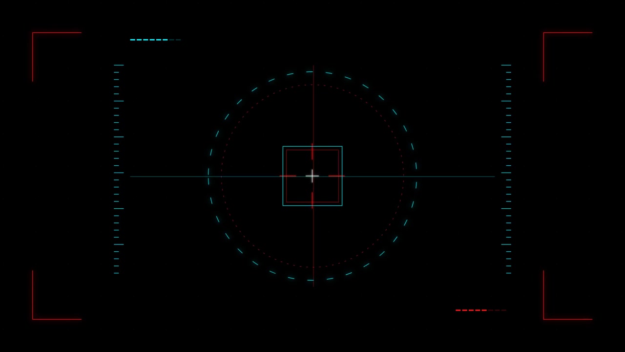 Futuristic Digital HUD Target Overlay with Scanning Animation