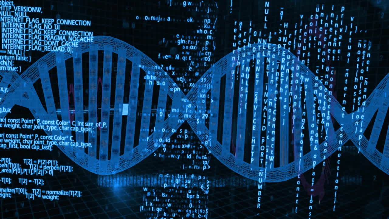 Animation of dna strand over data processing