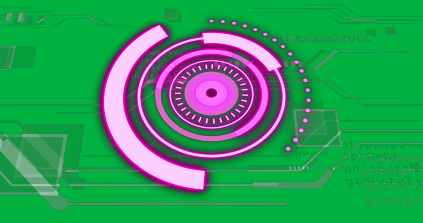 Animation of scope scanning and data processing on transparent background