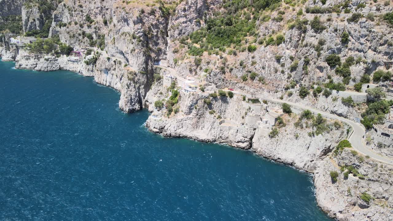 Amalfi coast aerial view from drone, Italy