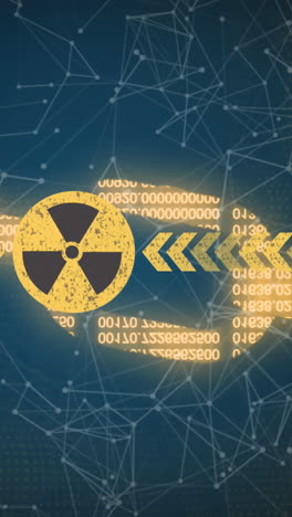 animación del símbolo nuclear sobre la cadena