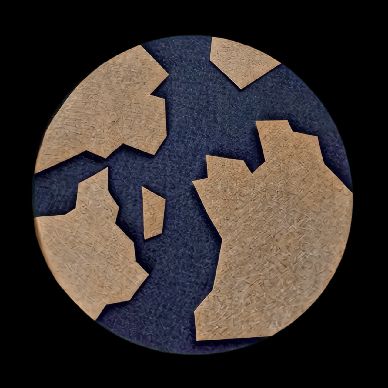 Earth cardboard cutout design animation isolated asset, transparent 4K video, alpha channel, ProRes