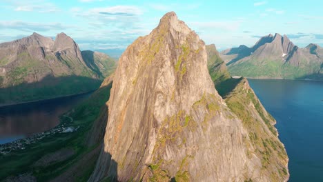 mountain segla from hesten hiking ttrail on senja island in norway