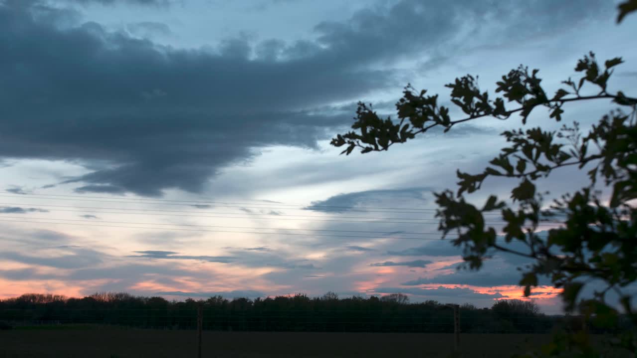 Clouds static time lapse at sunset