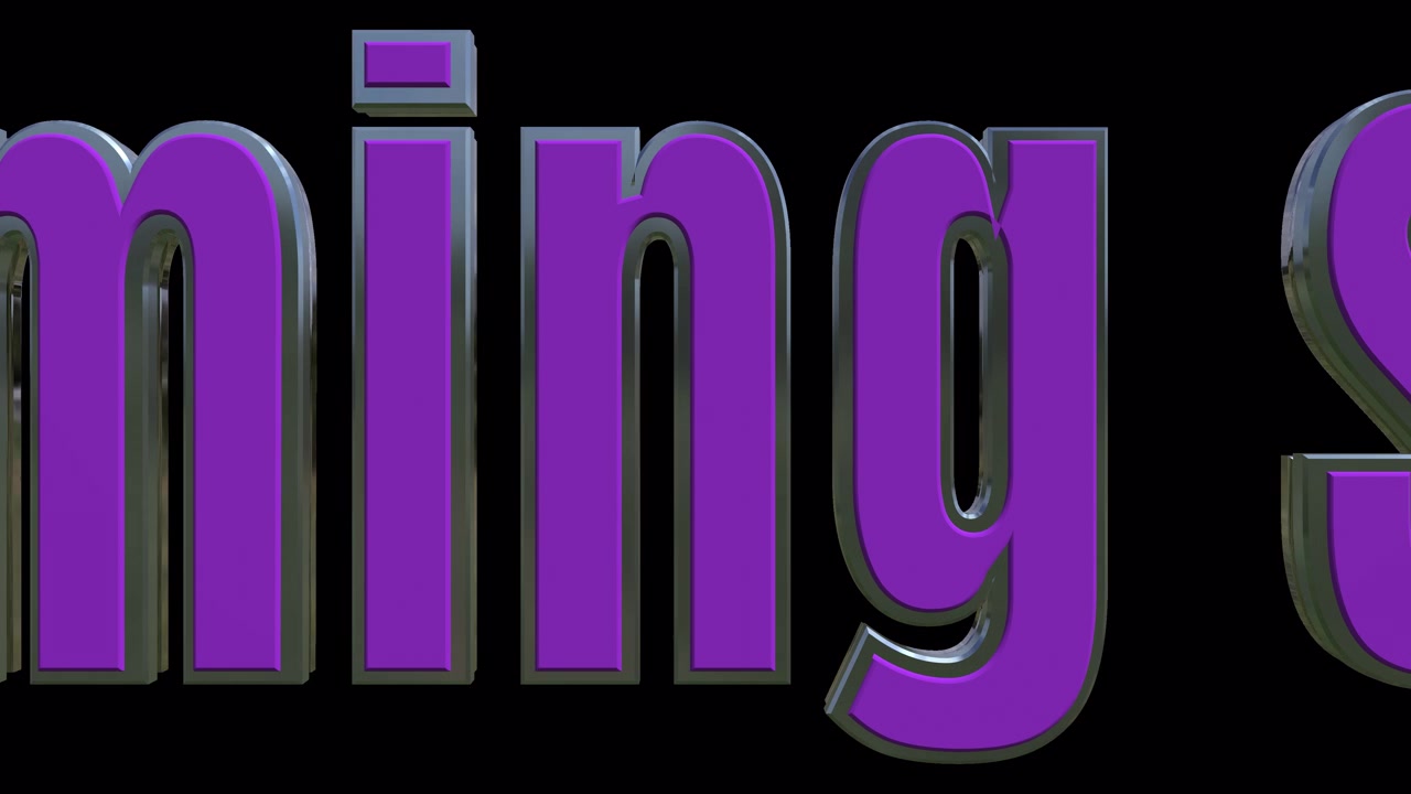 Purple Coming Soon 3D Alpha Channel Transition