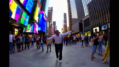 times square, new york city at evening
