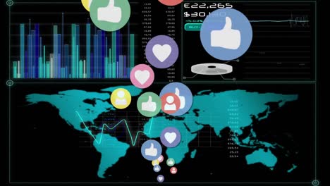 social media icon and data