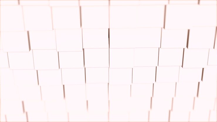 Abstract 3d render rotating cubes modern animation background on seamless loop.