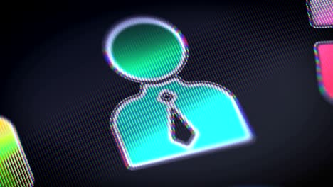 person icon on the screen. looping.
