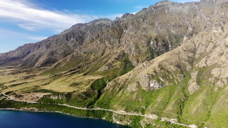 birds eye of view the remarkables, popular tourist destination, queenstown, new zealand