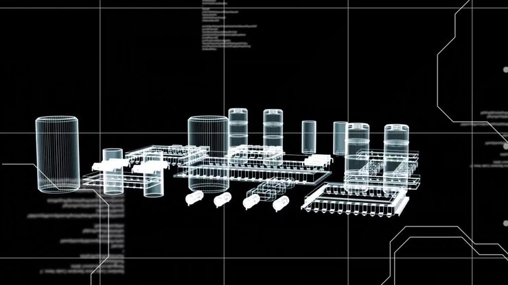 Animazione di elaborazione dati su processore di computer
