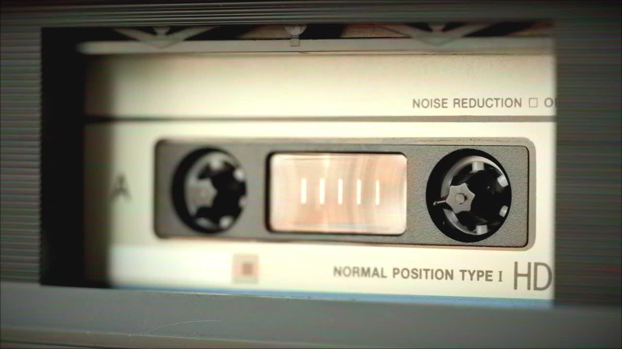 Close-up of a Vintage Cassette Tape