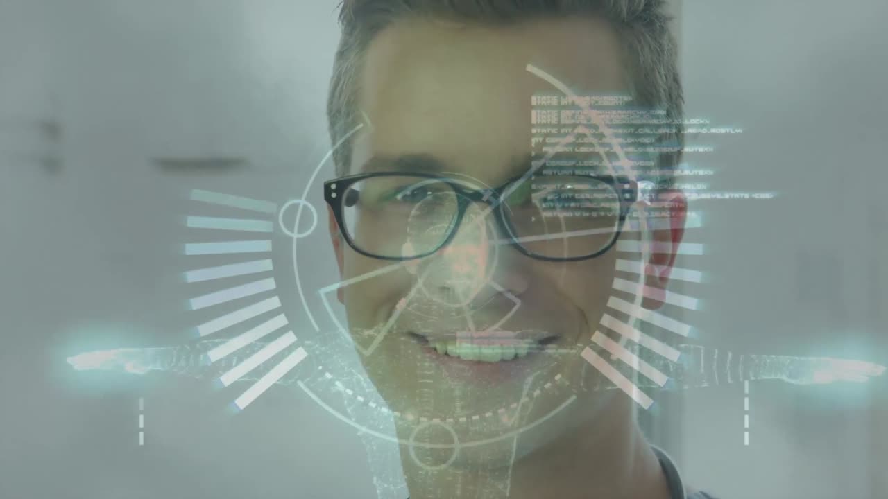 animación del procesamiento de datos sobre los hombres