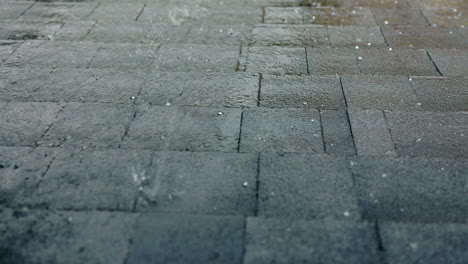 rain on wet cobblestones