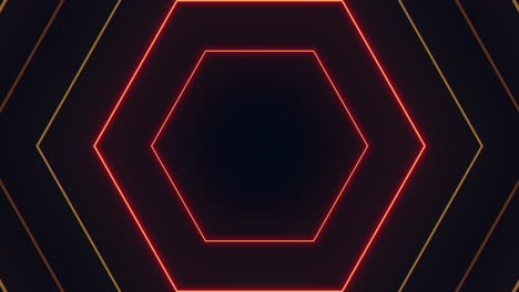 patrón hexagonal de neón futurista en negro