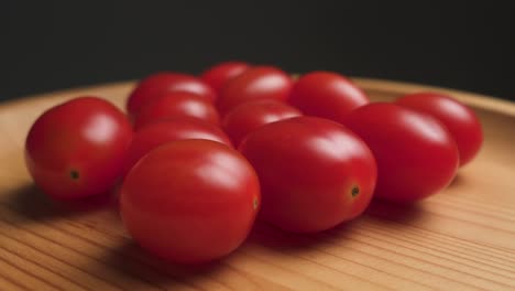 plum tomatoes on a rotating platform