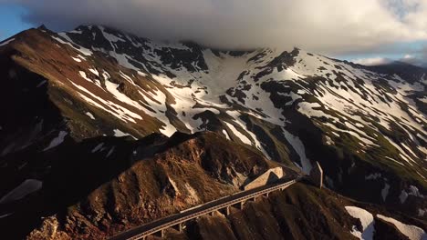 drone landscape view of the alpine road grossglockner hochalpenstrasse, through austrian mountains