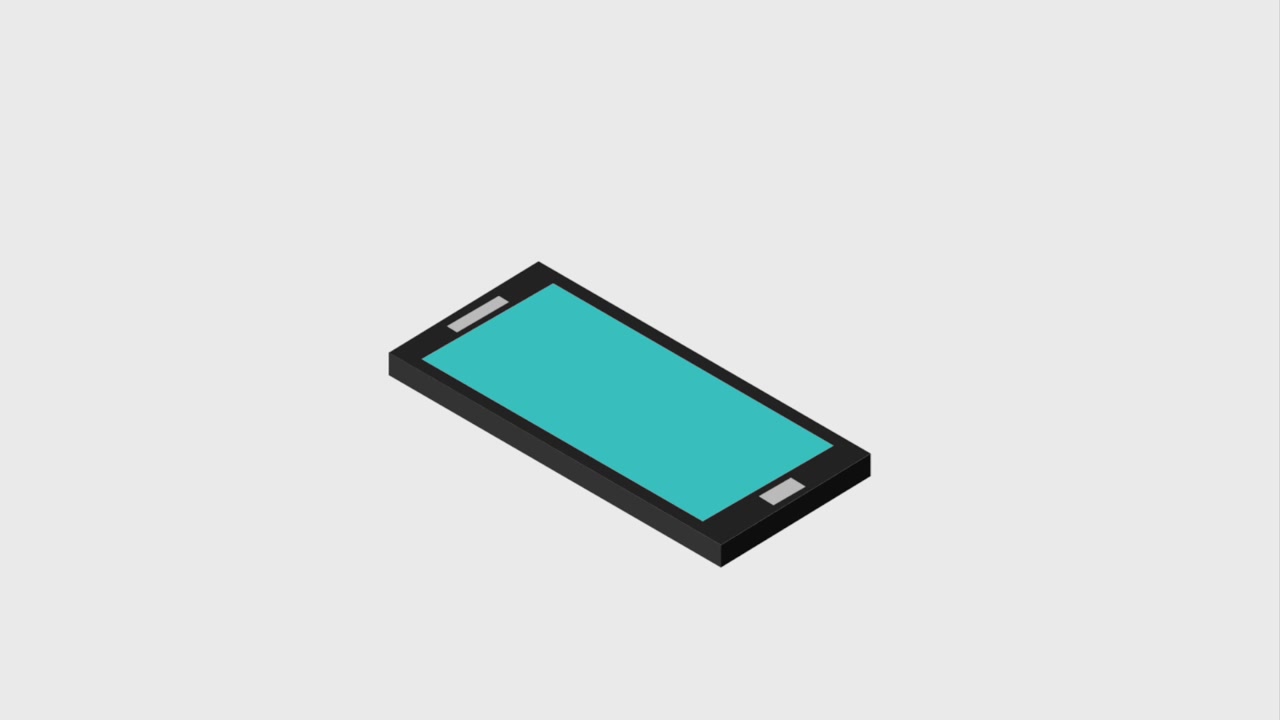 Mobiltelefon med glidende 3D-ikoner