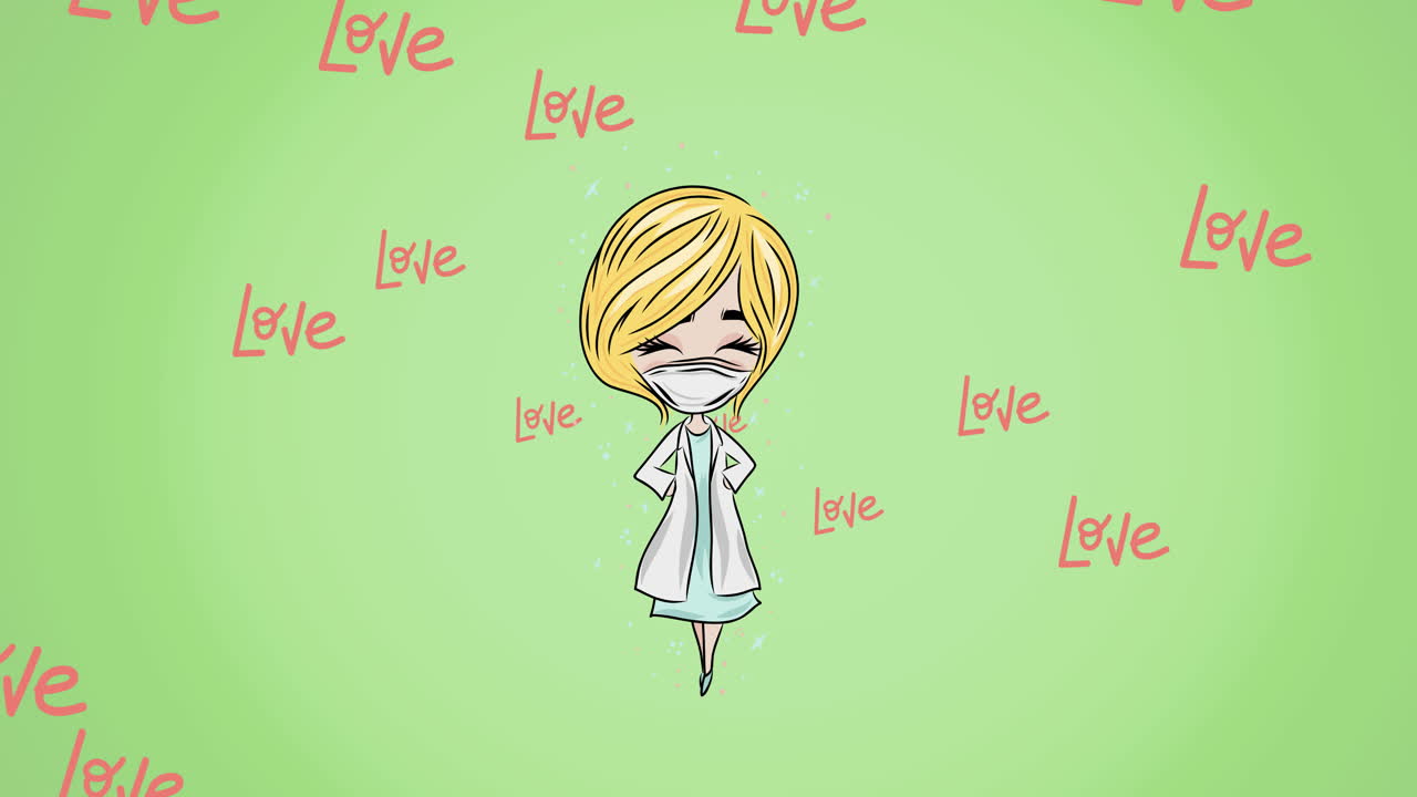 여성 의사의 애니메이션, 날아다니는 사랑 텍스트