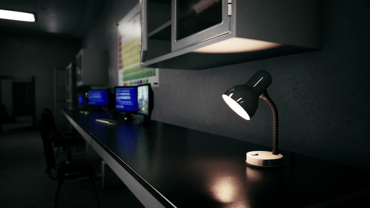 el viejo laboratorio de investigación vacío.