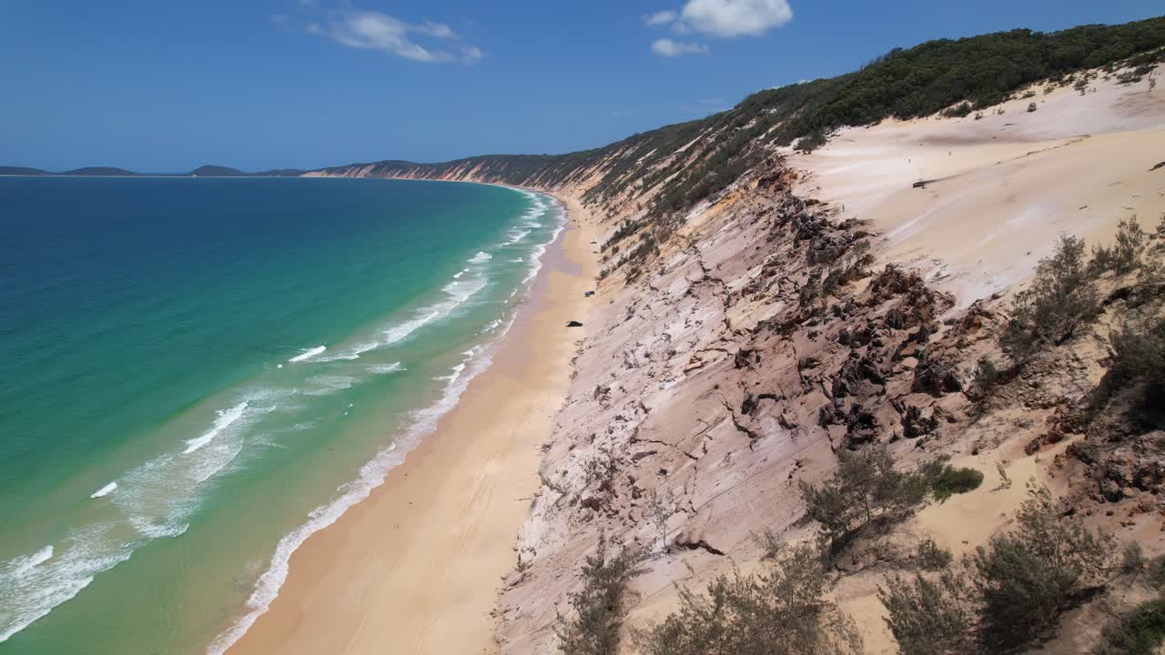 Coastal Drone Footage of Rainbow Beach Australia