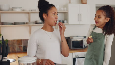 Fruit,-mother-and-girl-cooking-breakfast