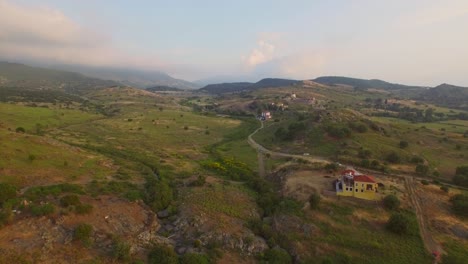 aerial: the hills and mountains of lesbos, greece