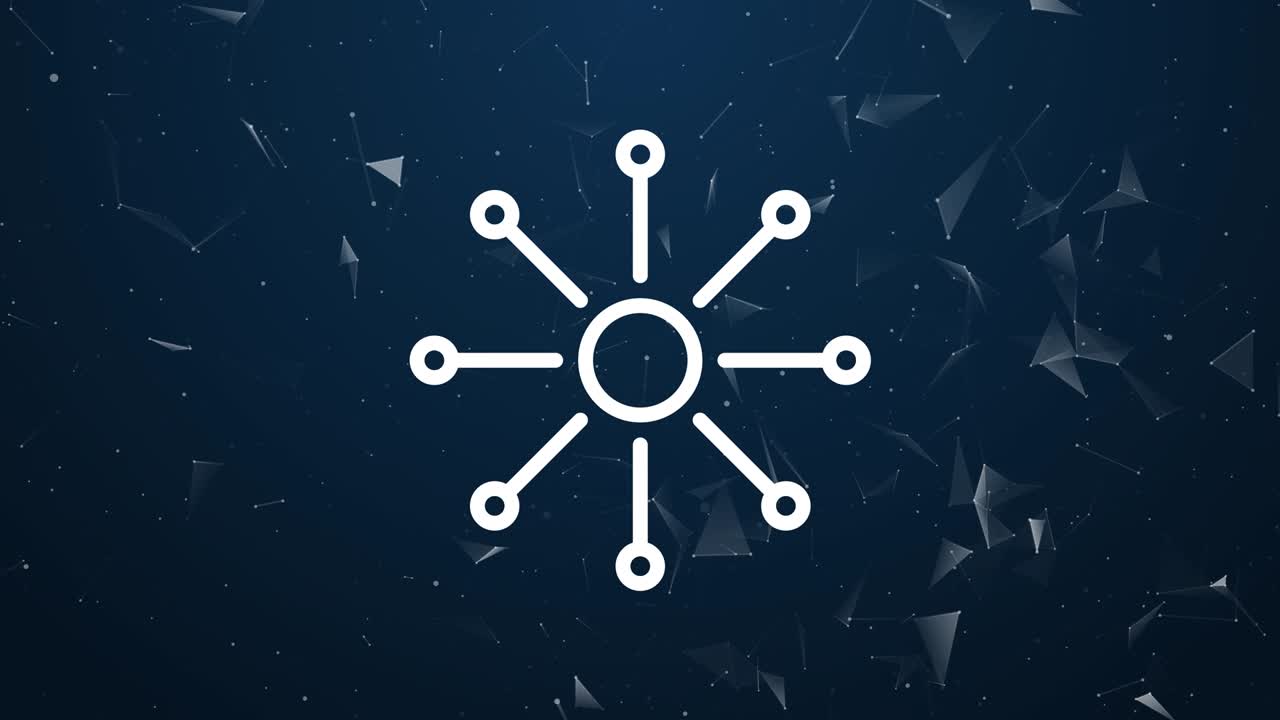 взрывное введение концепции сети. многоугольная анимация 4k