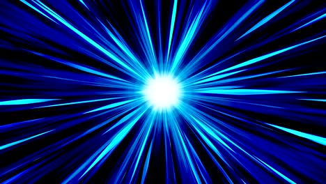 rayos de estallido de estrellas en el espacio. animación de bucle de haz de dibujos animados. fondo del concepto de tecnología futura. estrella de explosión con líneas.