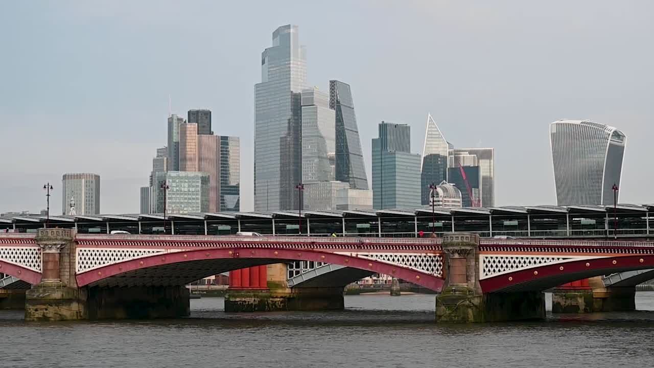 View of the City of London over Blackfriars Bridge