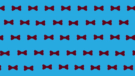 animation of bow ties floating over blue background