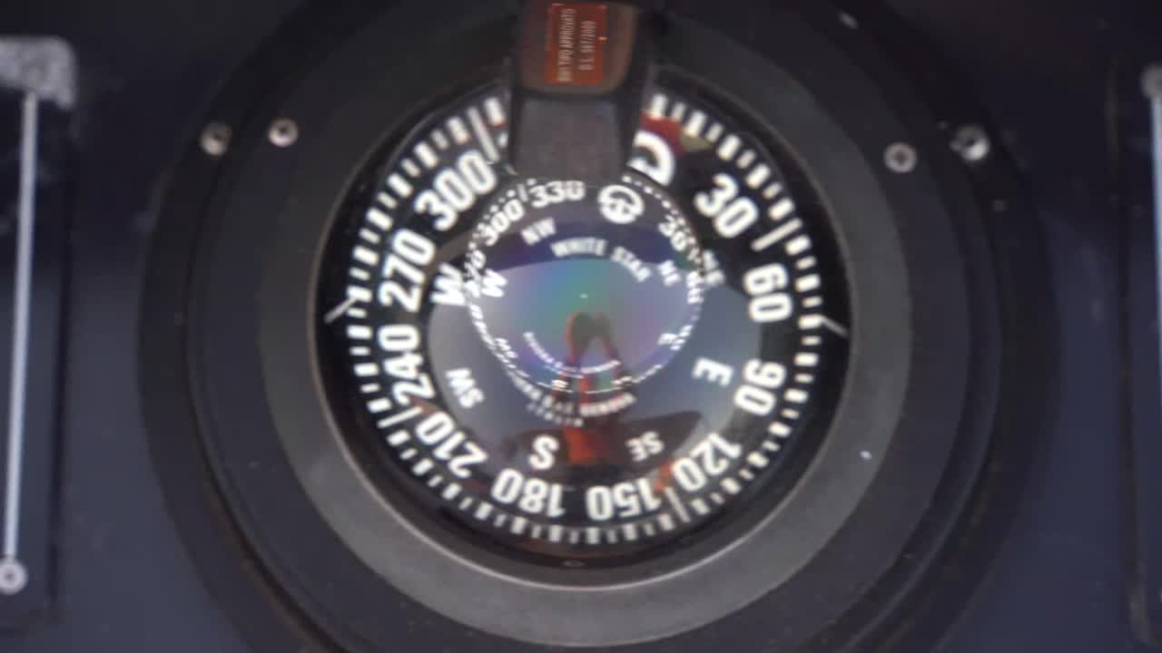 Close-up of a Boat Compass