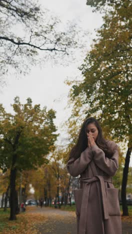 woman in a park in autumn