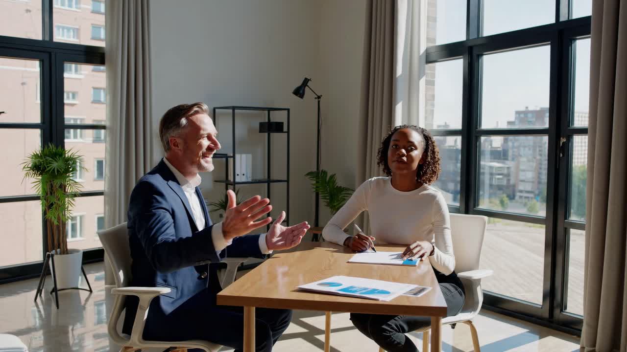 Business Meeting in Modern Office