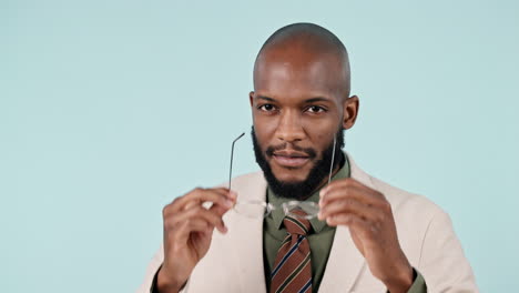 Black-man,-optometrist-and-face-with-a-smile