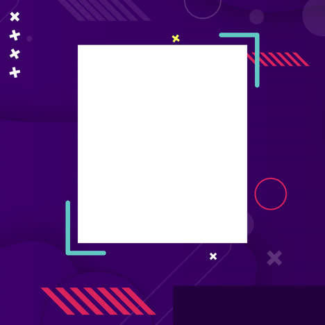 abstract geometric background with blank white square frame