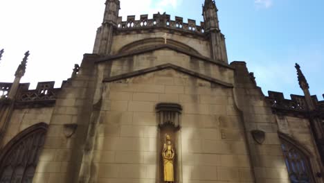 Outside-view-of-Manchester-Cathedral-,-situated-in-the-heart-of-Manchester-city-center-near-Victoria-Street