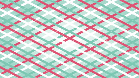 diagonal plaid pattern with mint green, red, and white