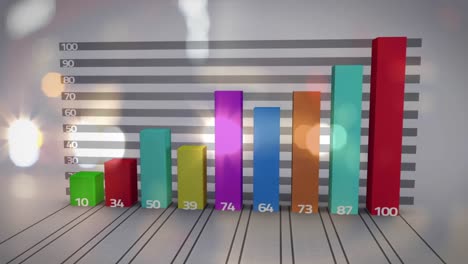 Animation-Von-Lichtflecken-über-Statistische-Datenverarbeitung-Gegen-Menschen,-Die-Auf-Der-Straße-Gehen