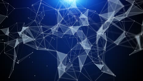 futuristic plexus animation with glowing triangles and light in slow motion, 4096x2304 loop 4k