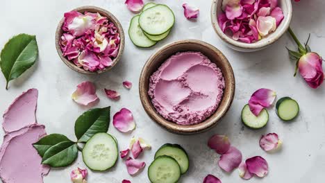 y máscara facial de pepino rosa