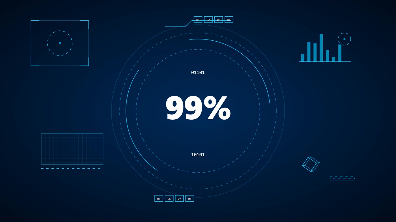 Digital Loading Progress Bar with Percentage Counter